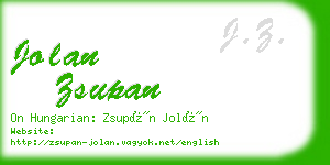 jolan zsupan business card